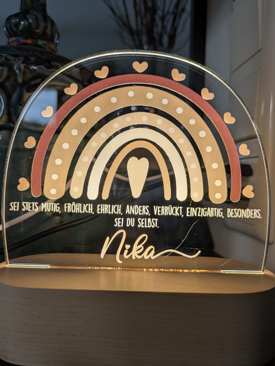Customer photo review of LED Nachtlicht Kinder personalisiert - Kinder Regenbogen