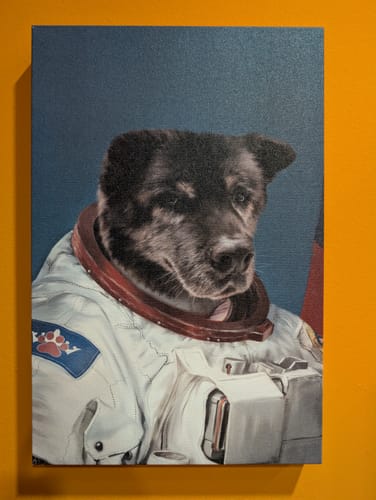 Customer photo review of The Astronaut - Custom Pet Canvas