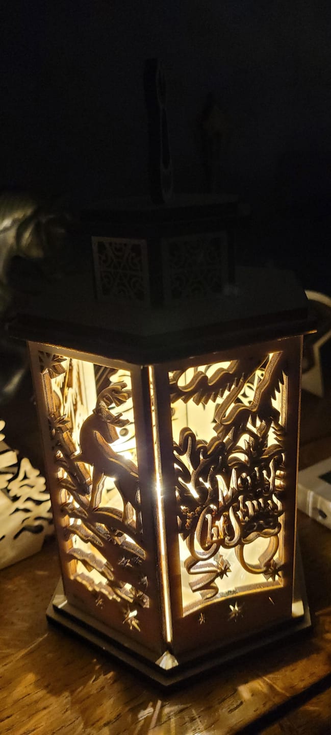 Customer photo review of Christmas ornaments night lamp laser cut svg file