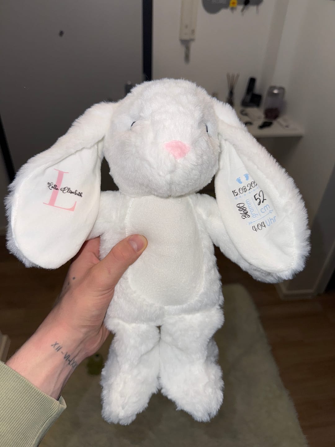Customer photo review of Zur Geburt - Kinder-Stoffhase