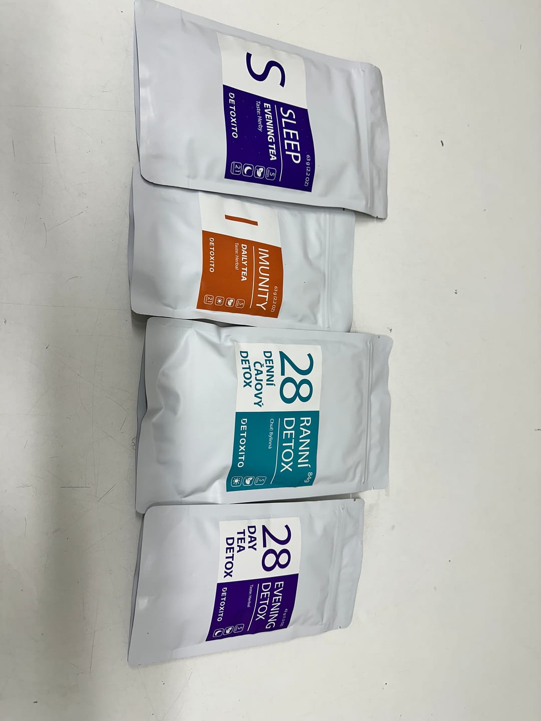 Customer photo review of Čajové komplexní balení (Ranní a Večerní Detox, Spánek, Imunita)
