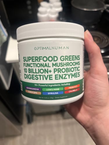 Customer photo review of Optimal Human - Superfood Greens (Welcome Kit)