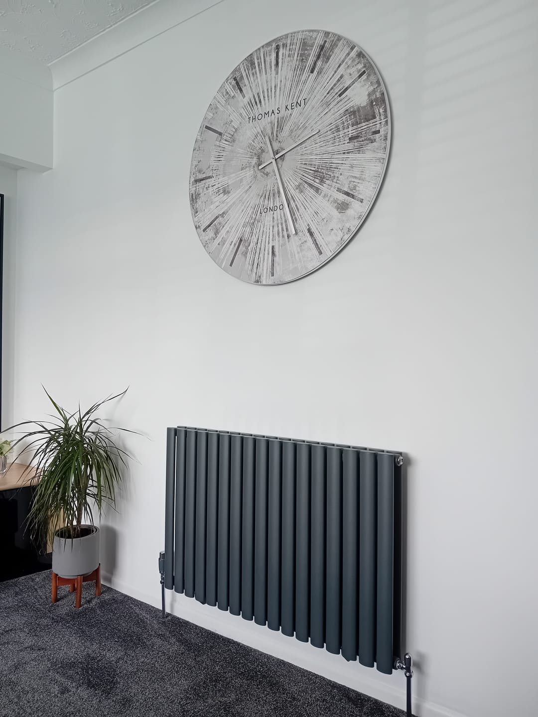 Customer photo review of Thomas Kent London. Starburst Wall Clock 36" (92cm) Silver