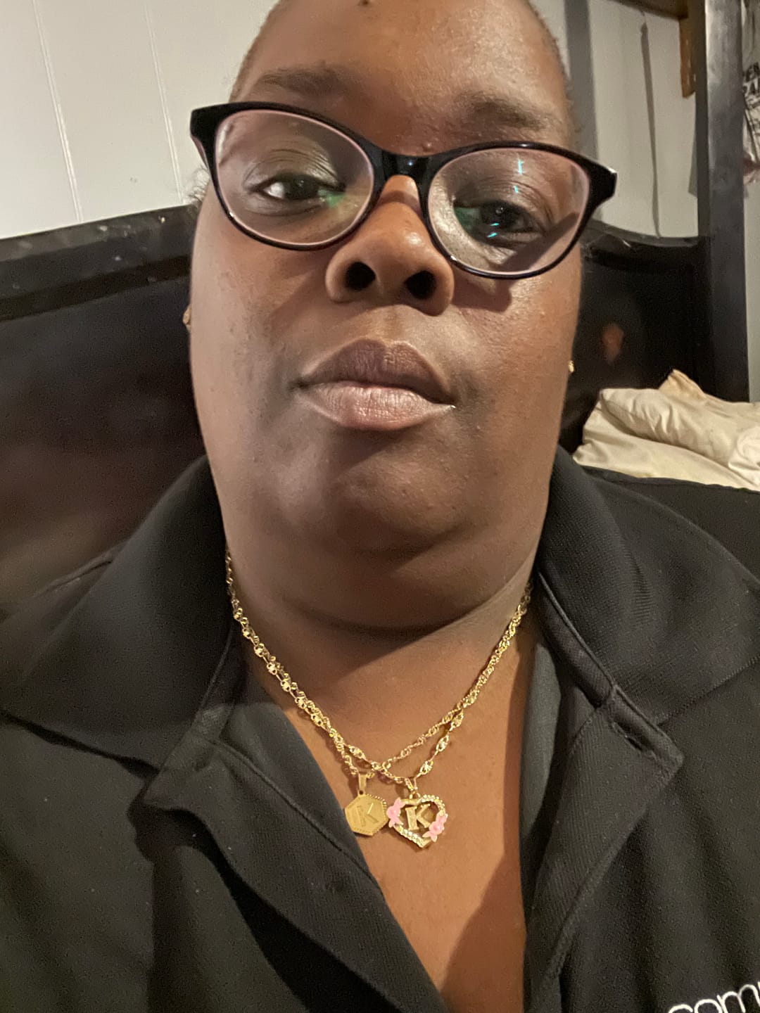 Customer photo review of Hex Initial Necklace