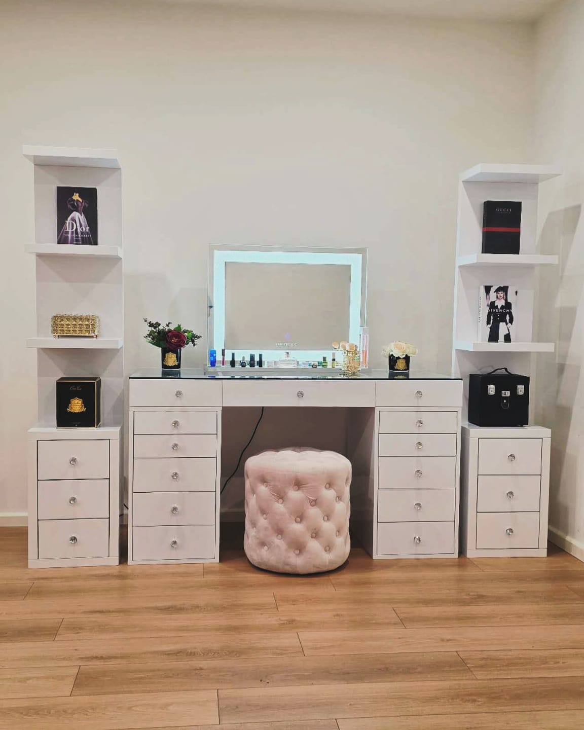 Customer photo review of MILA ROSE Beauty Station + XL Crystal Makeup Mirror with Bluetooth