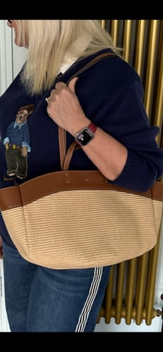 Customer photo review of The Soleil Raffia Shopper Bag