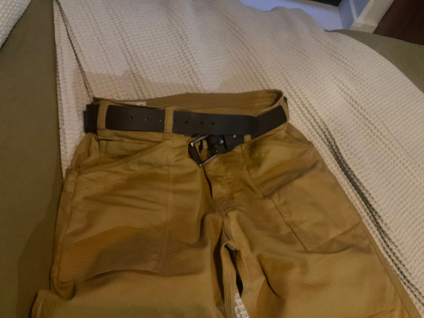 Customer photo review of The Spartan Belt - Brown Leather Belt With Leather Wrapped Buckle