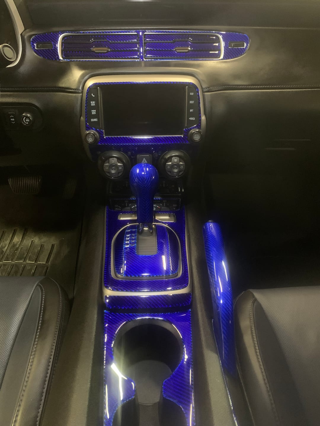Customer photo review of Carbon Fiber Cup Holder Panel Overlay for Chevrolet Camaro 2010-2015