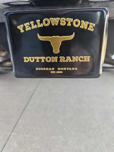 Customer photo review of Yellowstone Dutton Ranch Trailer Hitch Cover