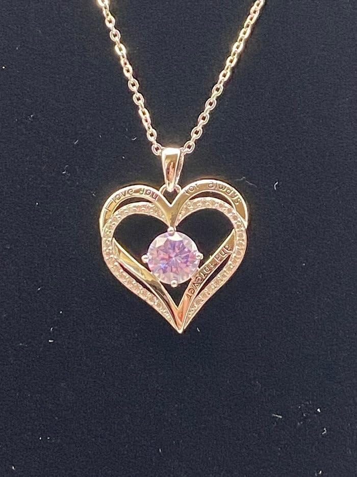 Customer photo review of Olivenorma "Ich liebe dich für immer und ewig" - Geburtsstein Herz Halskette