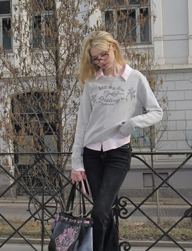 Customer photo review of all my love knitted crew-neck
