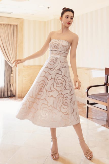 Customer photo review of GRANDEUR A-line Calf Length Dress