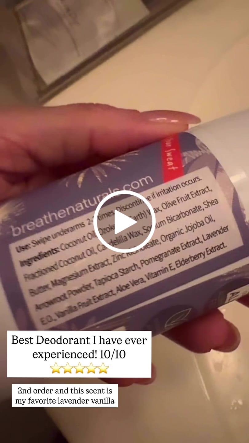 Customer video review of Lavender Vanilla Deodorant