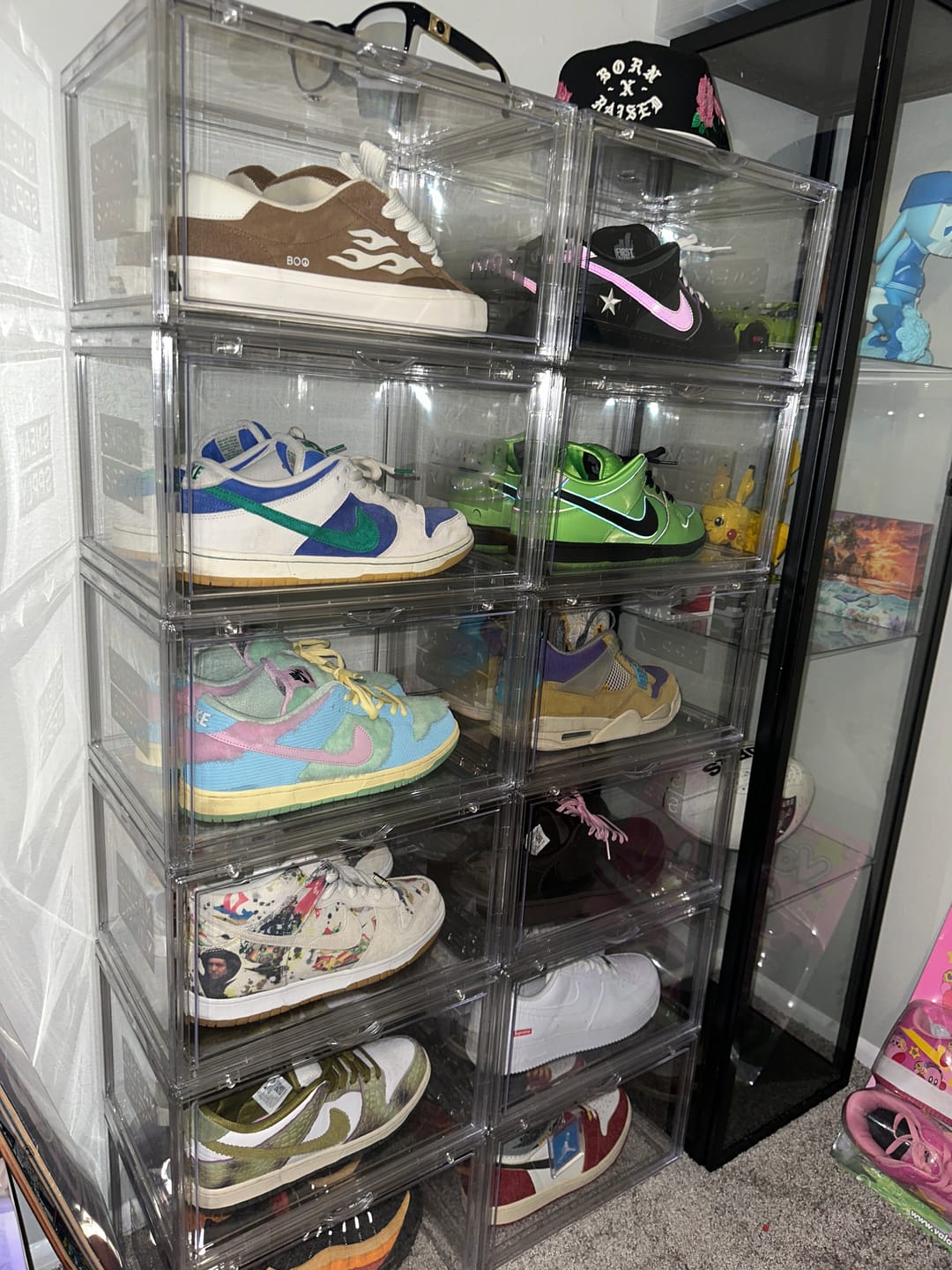 Customer photo review of STACK V1 Sneaker Crates - Clear (2 Pack)