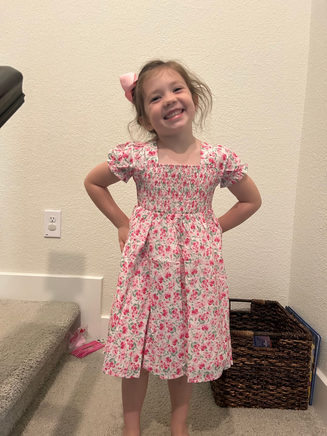 Customer photo review of Rose Garden Floral Smocked Hannah Dress