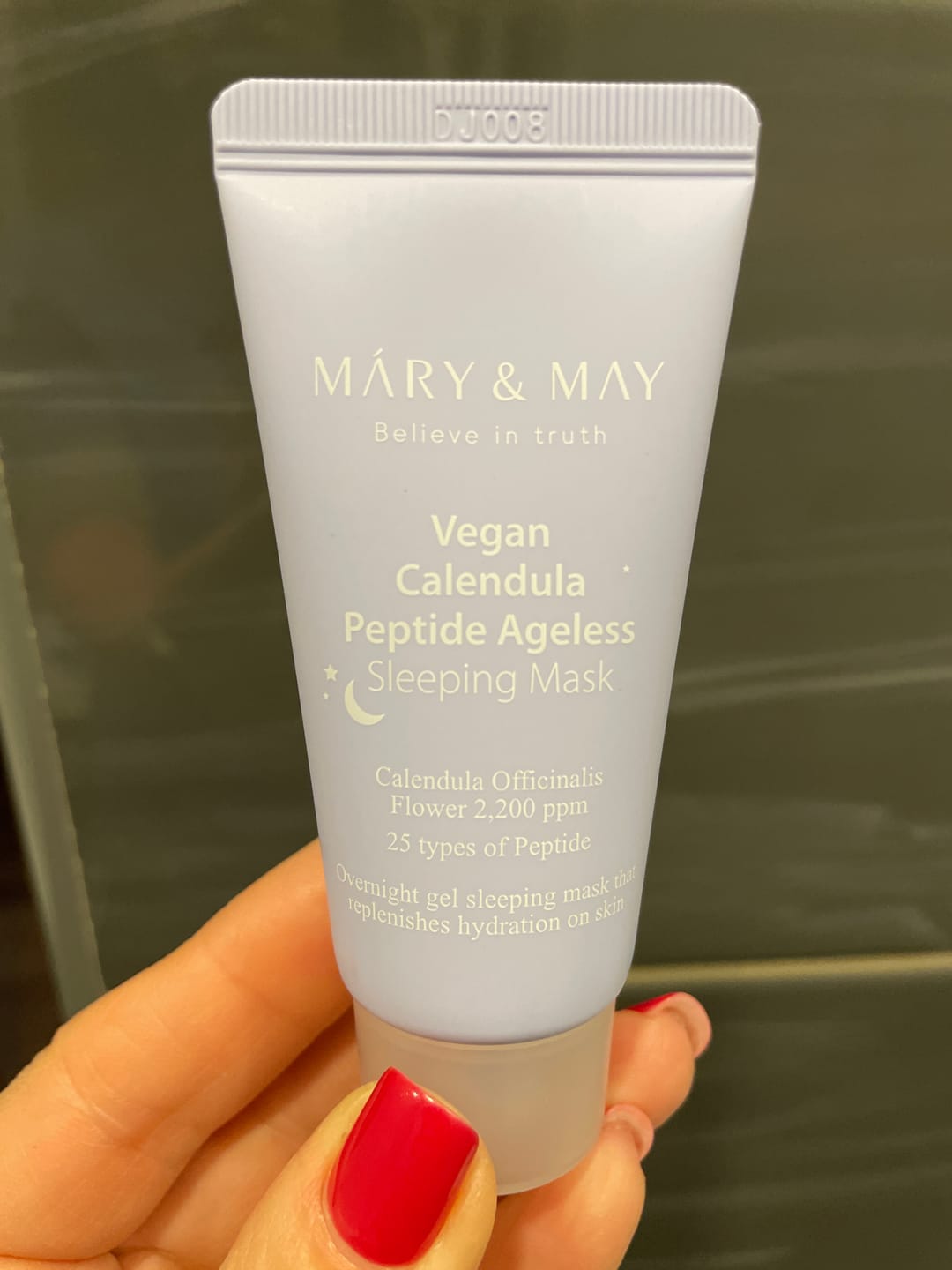 Customer photo review of Pretvecuma miega maska Mary&May Calendula Peptide Ageless Sleeping Mask