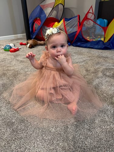 Customer photo review of Daphne Dress in Dusty Rose