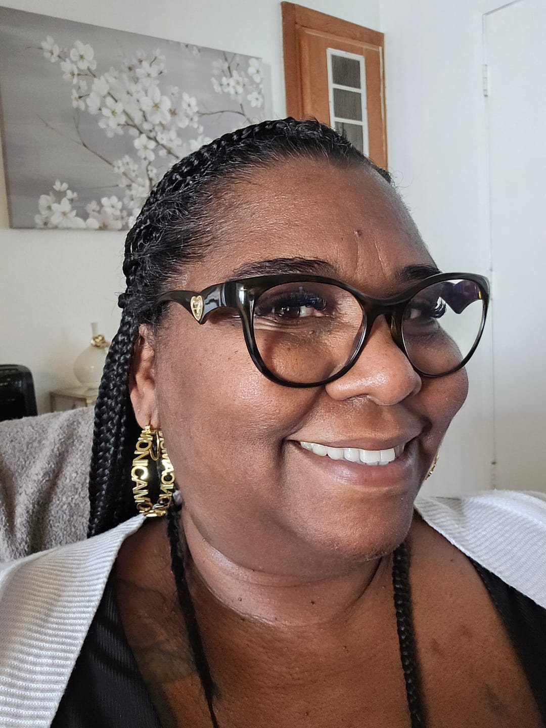 Customer photo review of Hoop Name Earrings