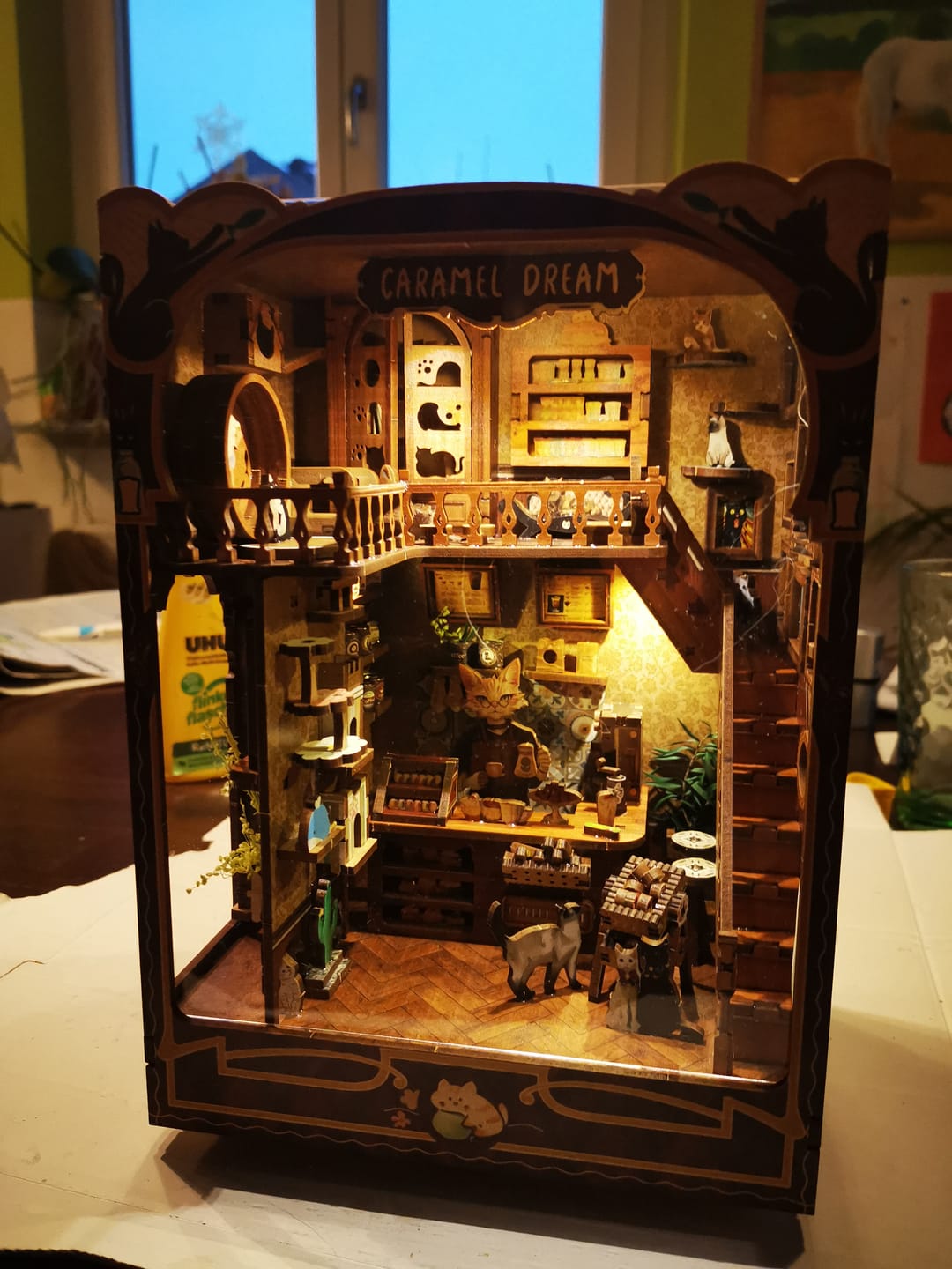 Customer photo review of Rocoxia  Caramel Dreams DIY Book Nook Kit