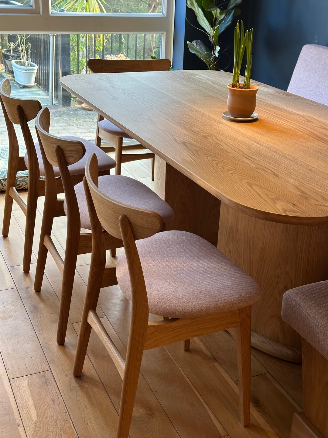 Customer photo review of Eva Oak Dining Chair Leather