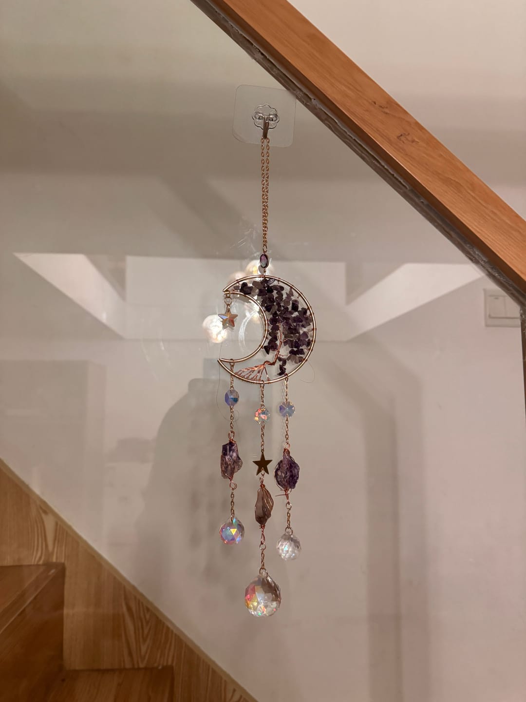 Customer photo review of Olivenorma Amethyst Moon Pendant Suncatcher Wind Chime