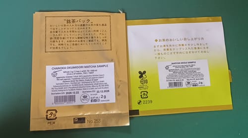 Customer photo review of Matcha tea sampler 8 pack