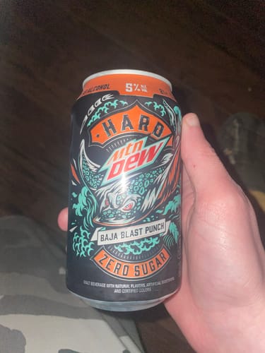 Customer photo review of Mtn Dew Baja Blast Hard Soda Alcohol Infused Mixed Party Pack 12Pk Cans
