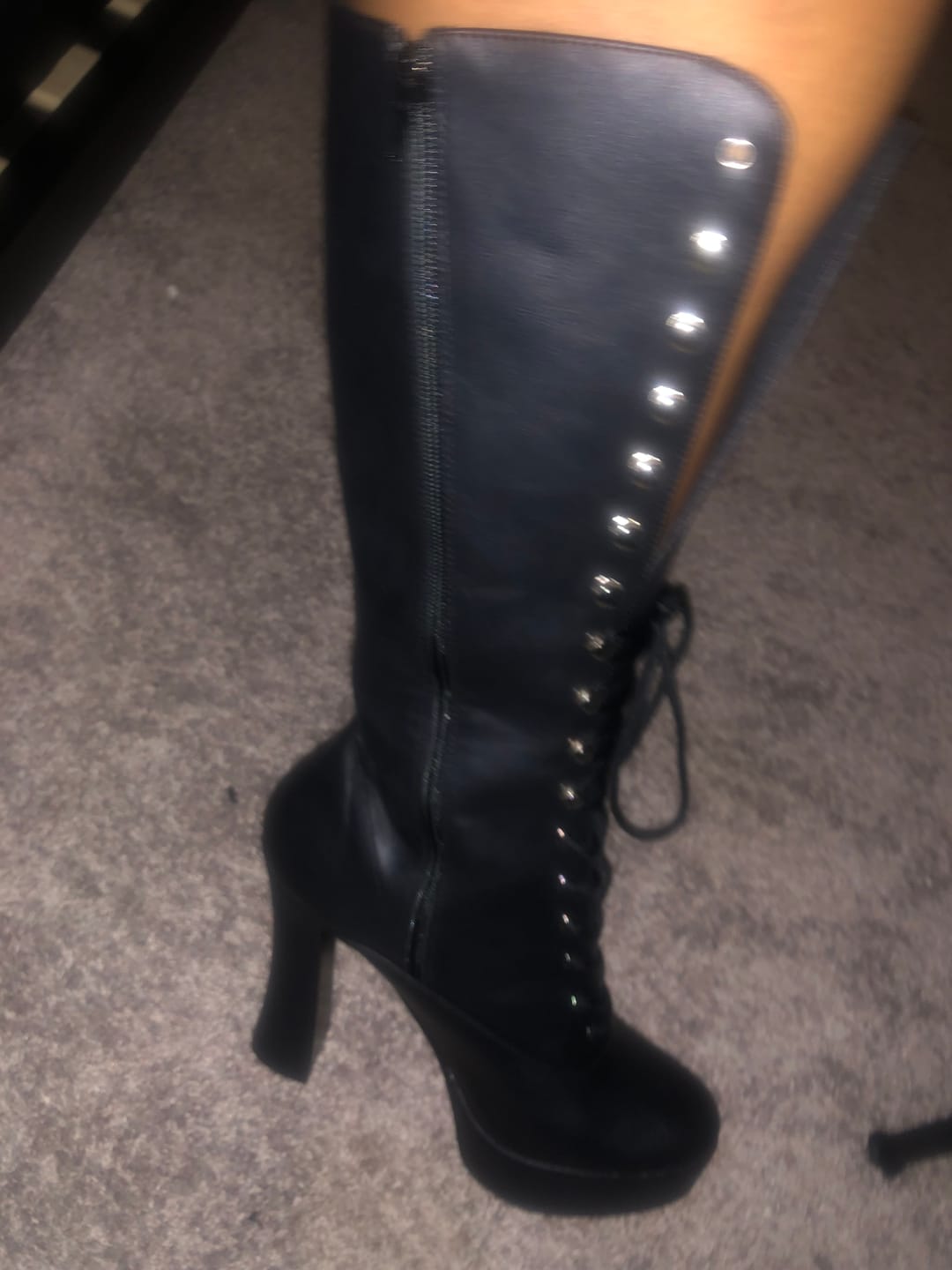 Customer photo review of 5 Inch Heel ELECTRA-2020 Black Pu