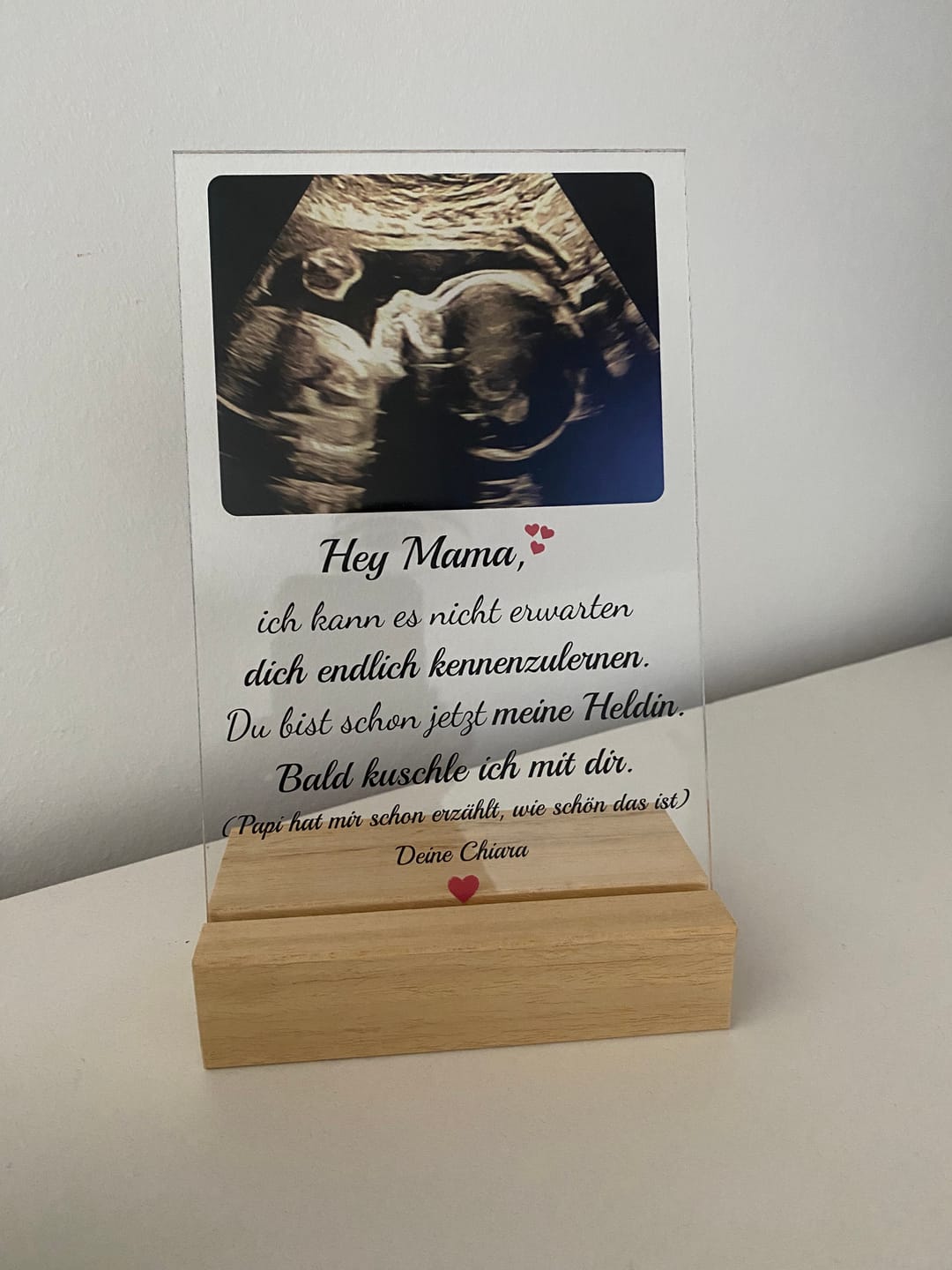 Customer photo review of Acrylglas - Ultraschallbild Mama - personalisierbar