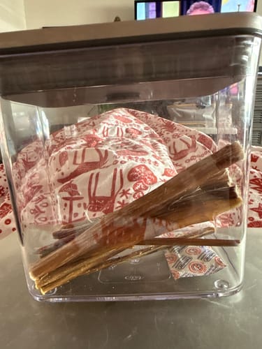 Customer photo review of Extra Thin Bully Sticks 5-6"