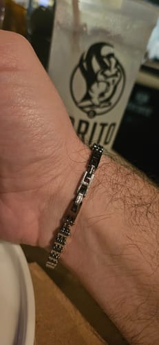 Customer photo review of Pulsera Plateada Tipo Cadena