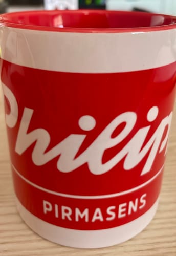 Customer photo review of TassenExpress - Becher Keramik Tasse mit Logo bedruckt 325ml Firmenlogo