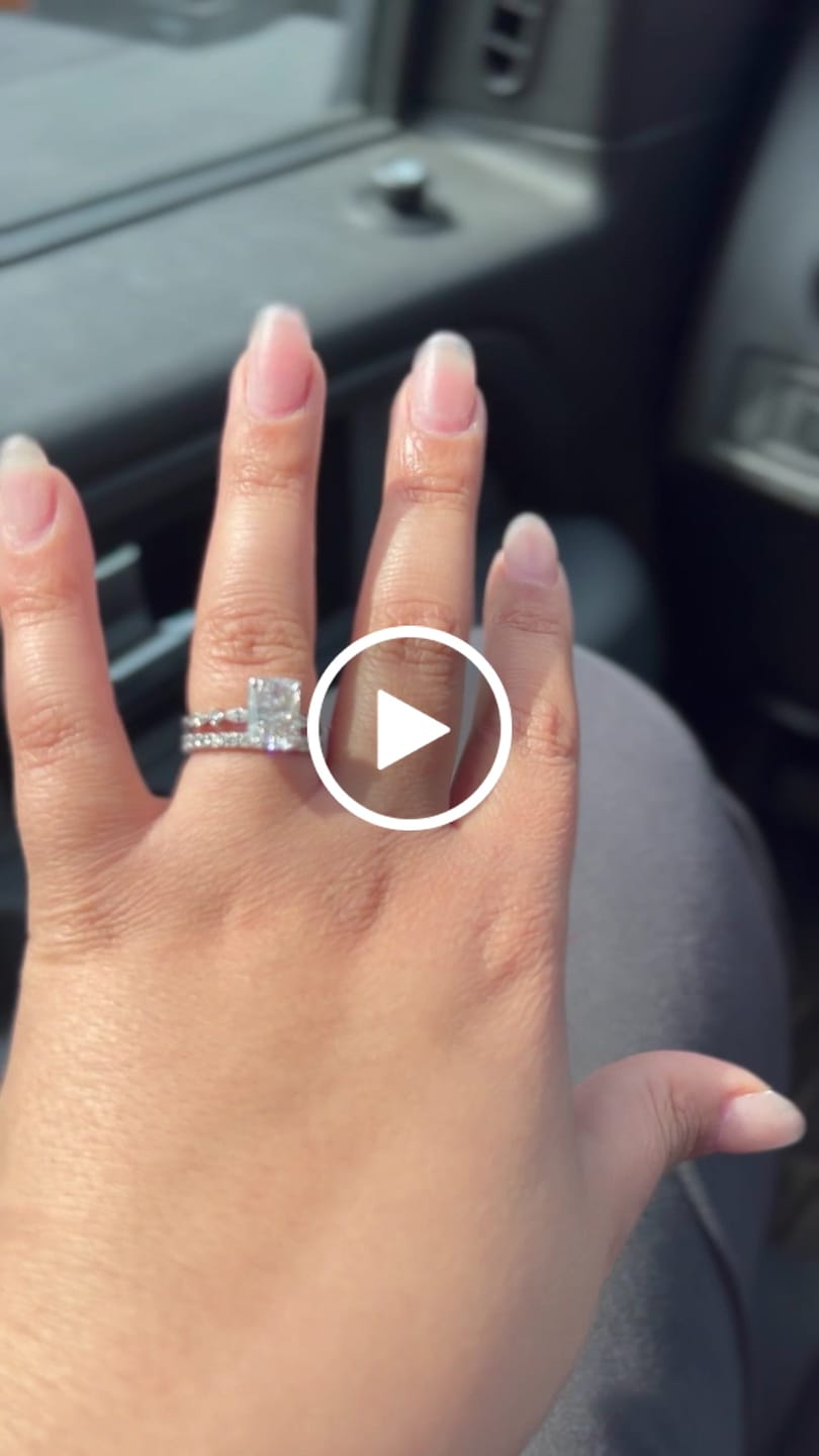Customer video review of S925 Sparkle 3.5Ct Radiant Cut Engagement Ring For Women In Sterling Silver