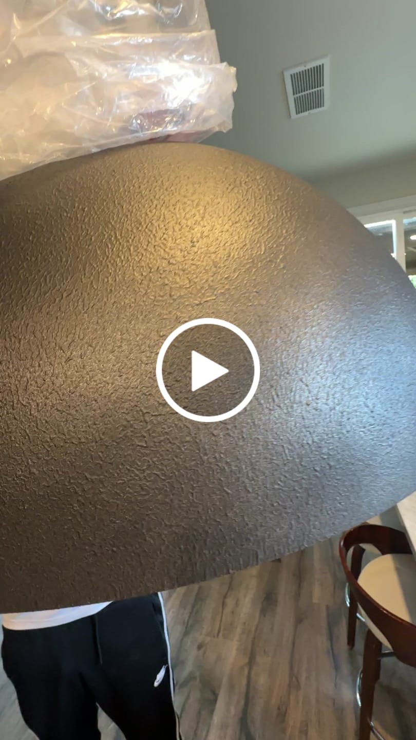 Customer video review of Oversized Metal Dome Pendant Light