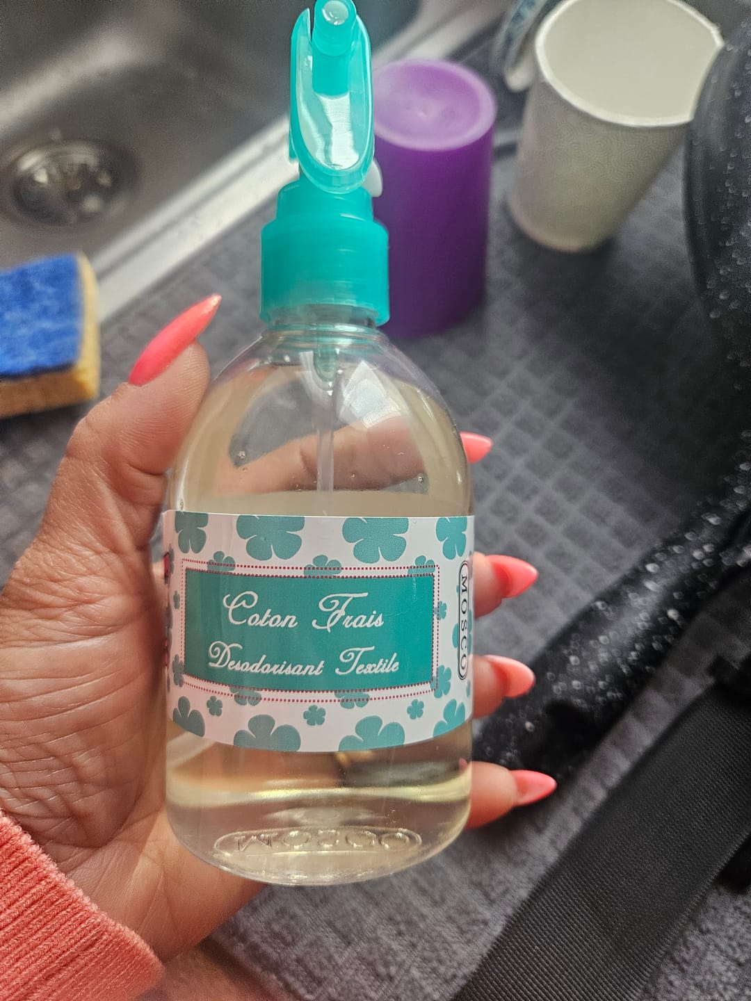 Customer photo review of Désodorisant textile Coton Frais 250 ML – Mosco Paris