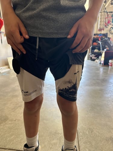Customer photo review of John 3:16 'The Cross' Youth Performance Shorts