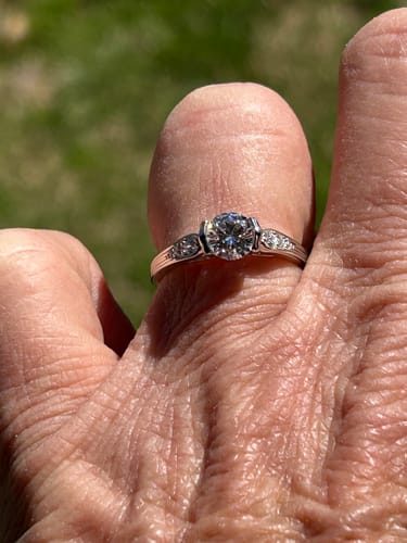 Marie R. review of Half Bezel Moissanite Channel Set Engagement Ring image 1 out of 1