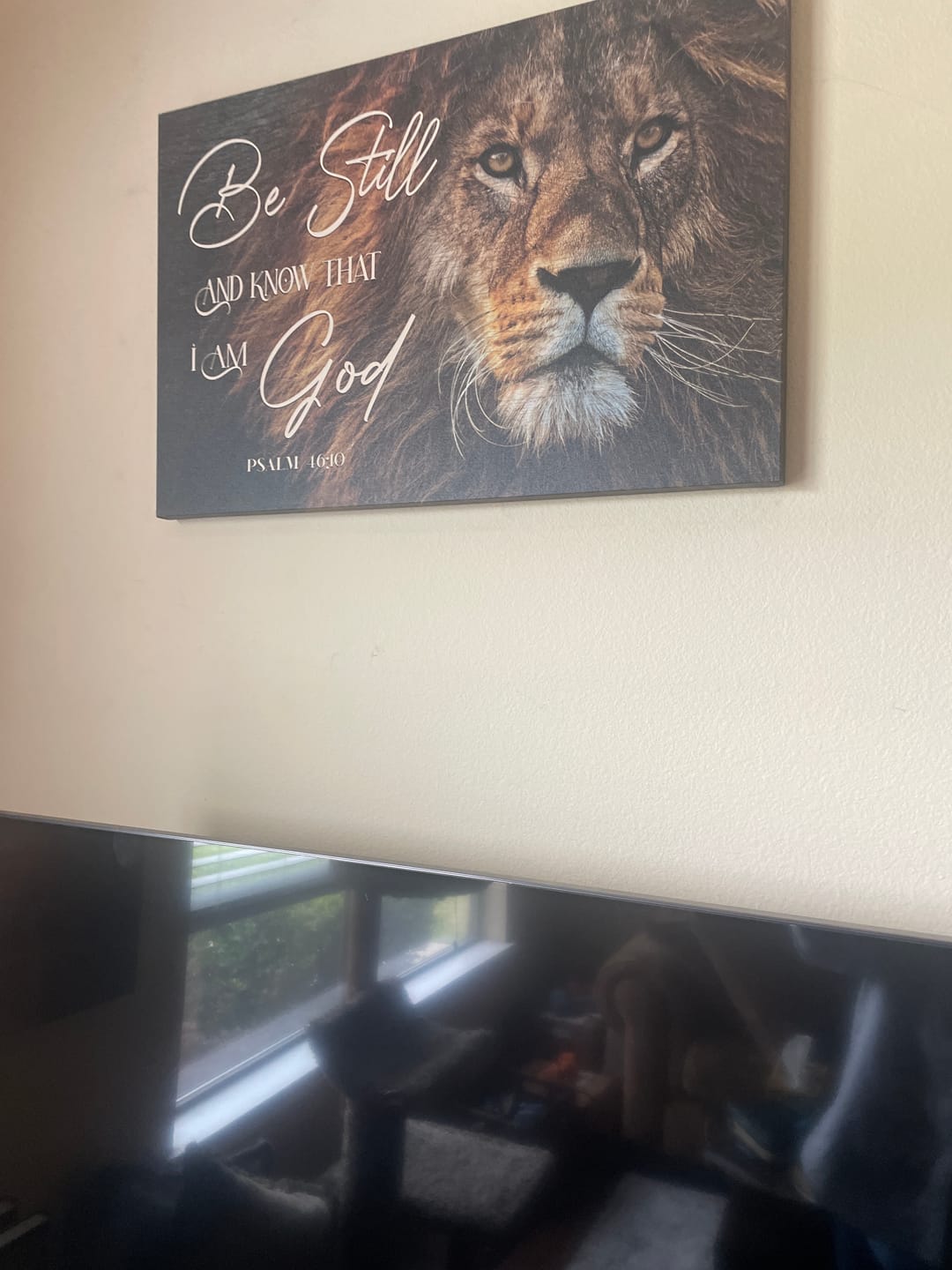 Customer photo review of Be Still And Know That I Am God, Lion Of Judah, Christian Wall Art Canvas