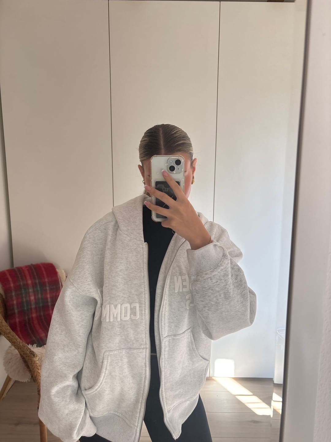 Customer photo review of GATED COMMUNITY ZIP HOODIE LIGHT GREY