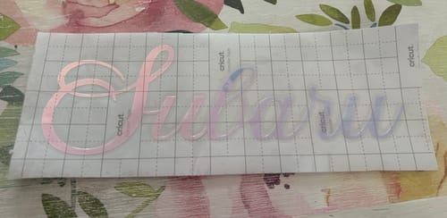 Customer photo review of DECO65 High Gloss Unicorn Blue-to-Purple Opal Holographic Adhesive Craft Film