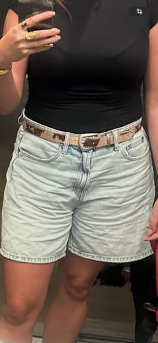 Reseña con foto de un cliente sobre Cinturón Estampado Animal Print