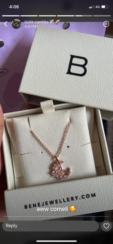 Customer photo review of Luna Crescent Necklace