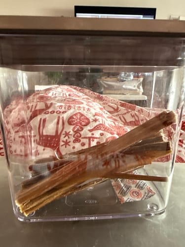 Customer photo review of Pork Bully Sticks 5-6"
