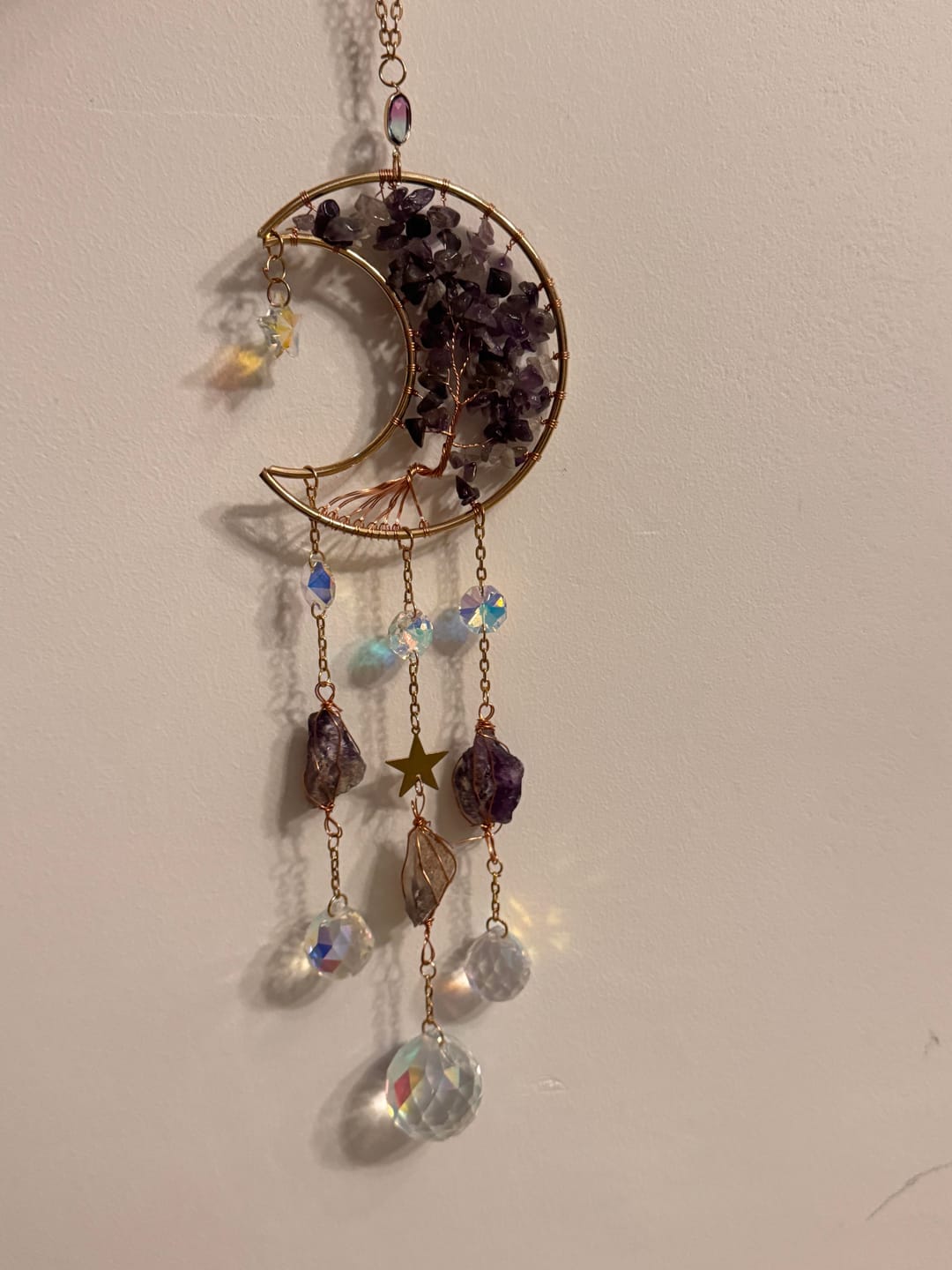 Customer photo review of Olivenorma Amethyst Moon Pendant Suncatcher Wind Chime