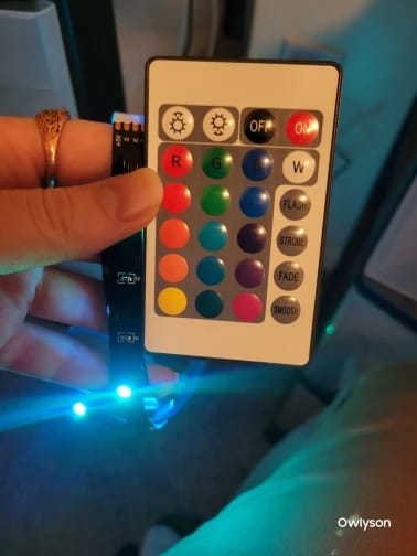 Customer photo review of RGB LED TV Strip Light Tape - Bluetooth USB with Flexible, Self-adhesive RGB Lights - Perfect for TV and Desktop Illumination