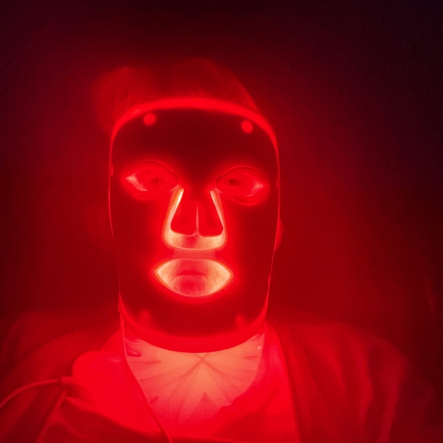 Customer photo review of LED Light Therapy Face, Neck & Décolletage Mask