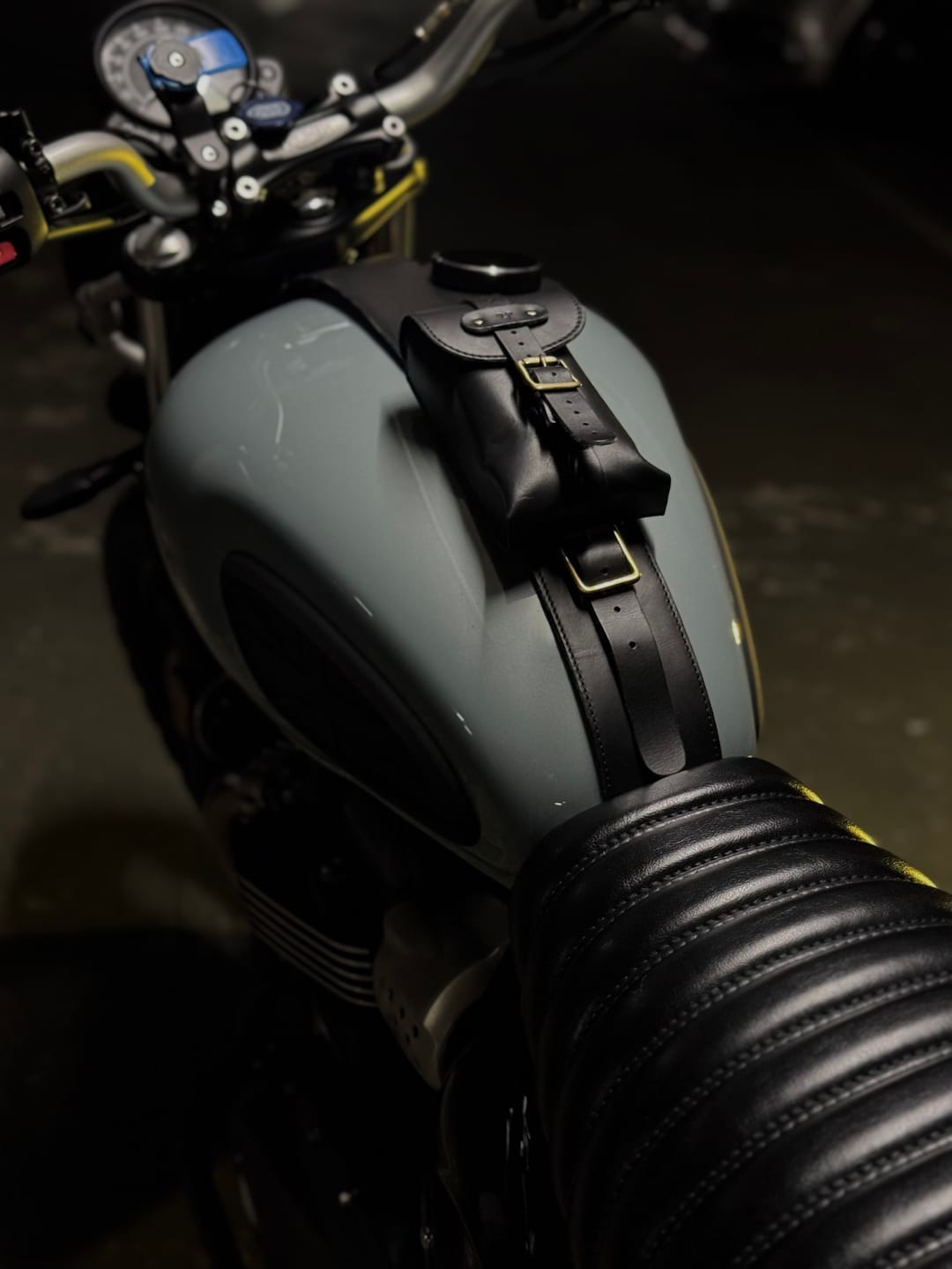 Customer photo review of triumph: moto exclusive tank strap