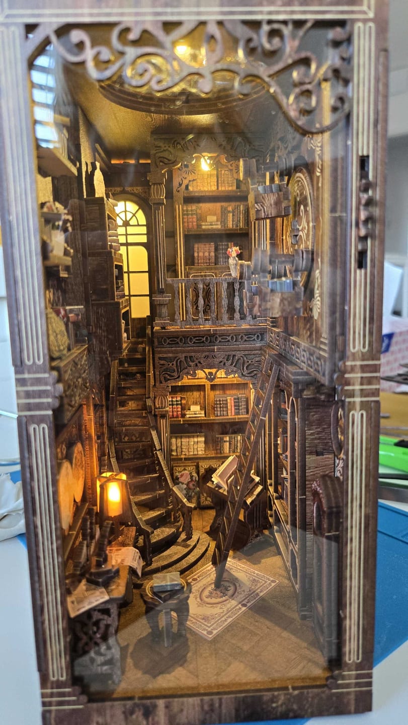 Customer photo review of Rocoxia  Ancient Book Collection Room DIY Book Nook Kit（Dust cover included）
