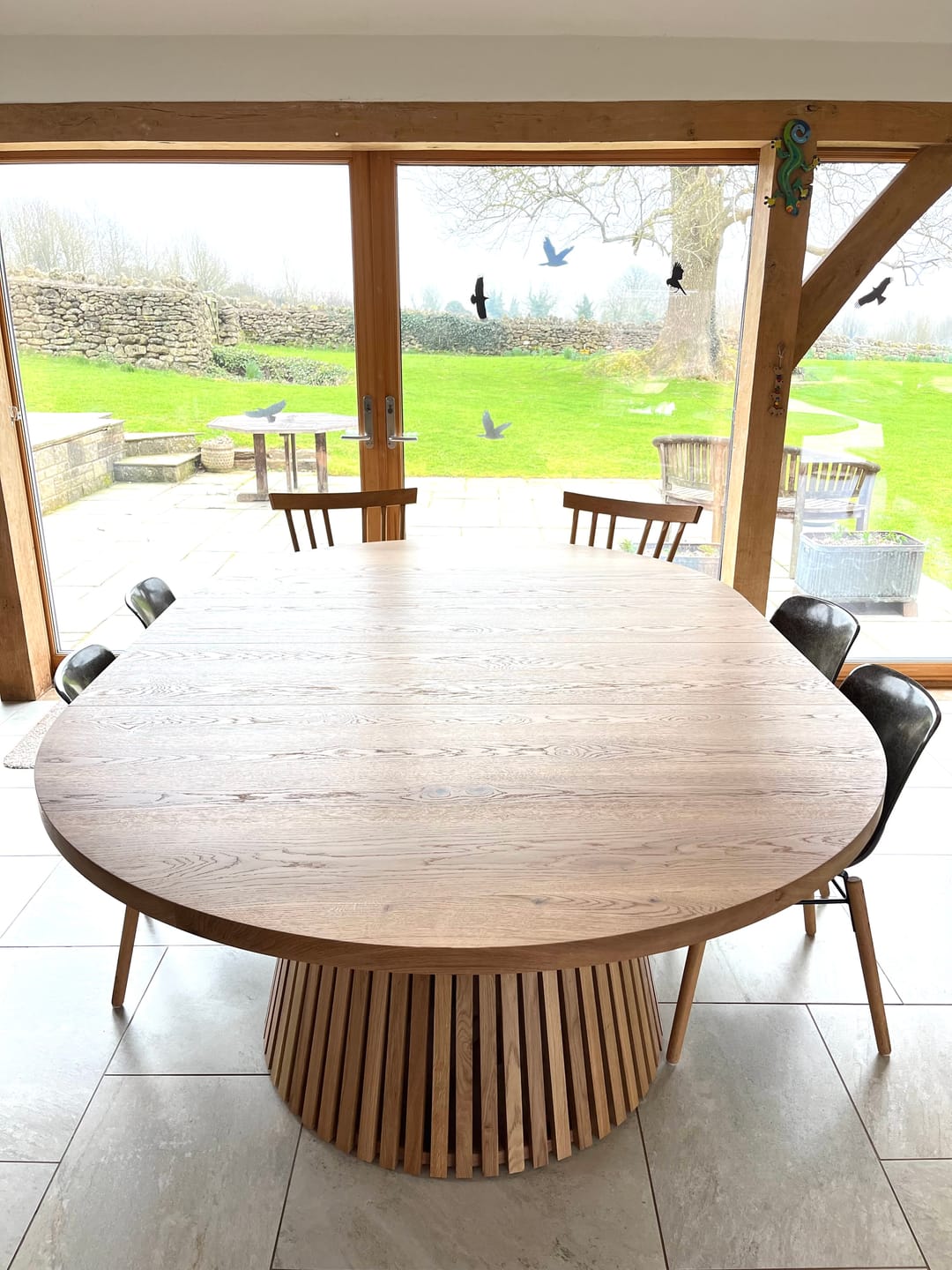 Customer photo review of Vivien Extendable Round Dining Table in Solid Oak
