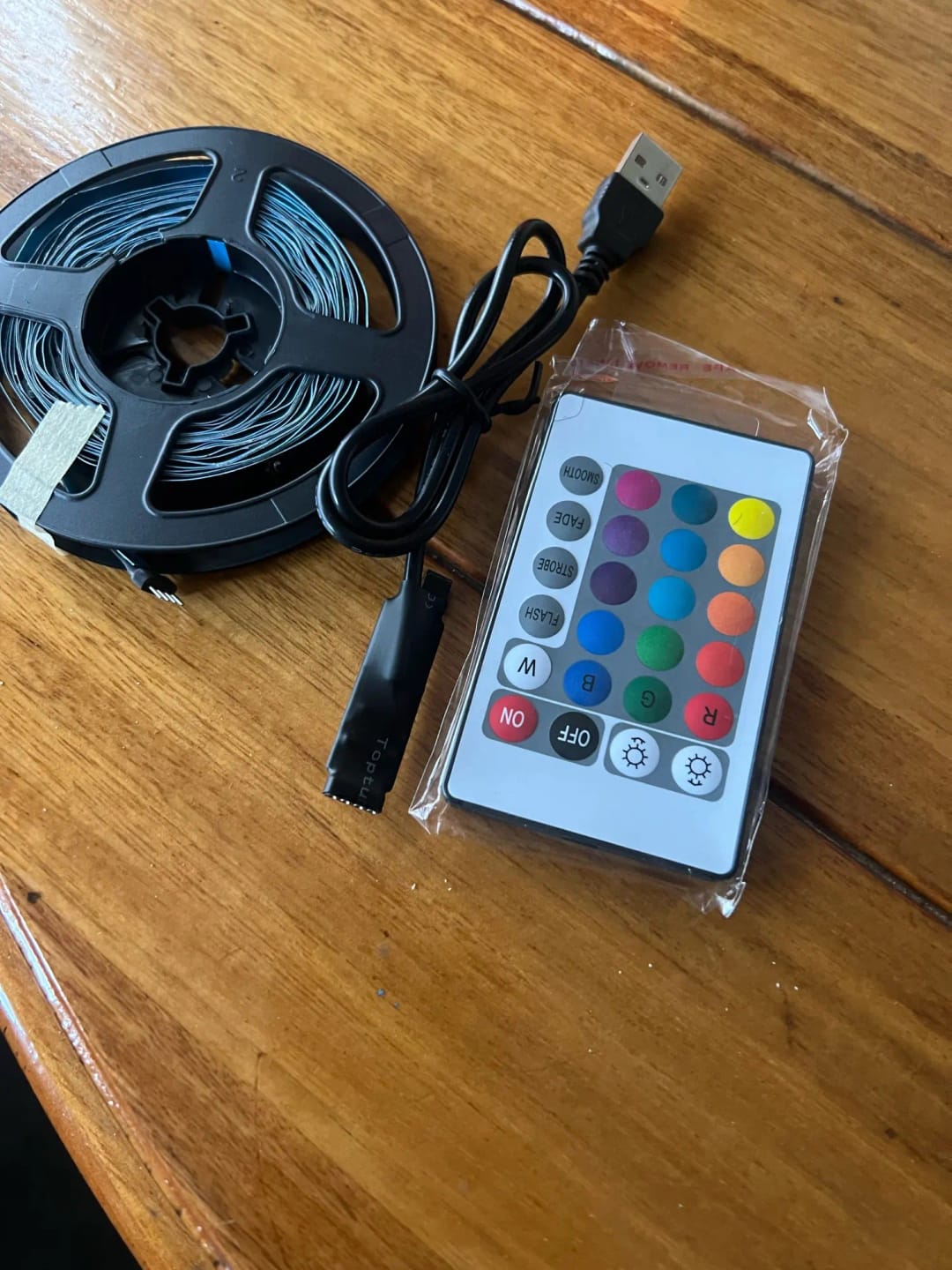 Customer photo review of RGB LED TV Strip Light Tape - Bluetooth USB with Flexible, Self-adhesive RGB Lights - Perfect for TV and Desktop Illumination